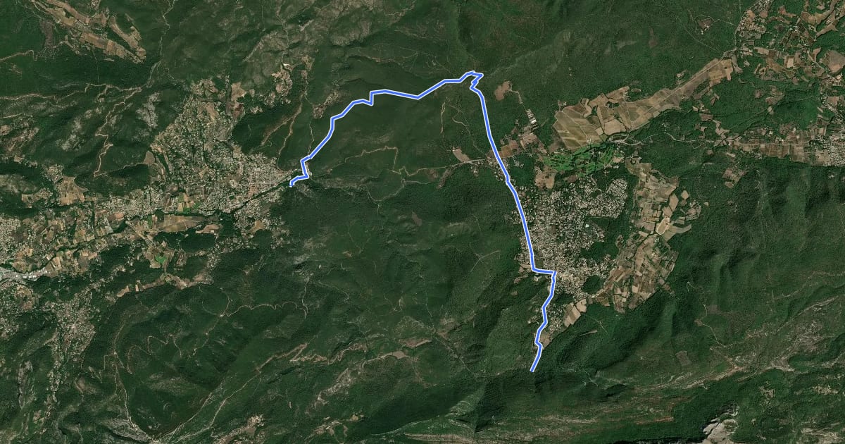 Маршрут Sentier de grande randonnée 9A на спутниковом снимке