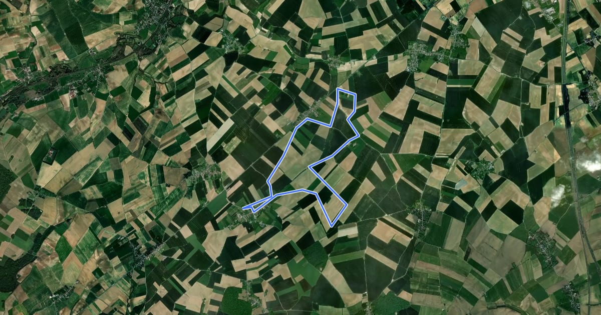 Маршрут Sentier de l'Abbaye d'Eaucourt на спутниковом снимке