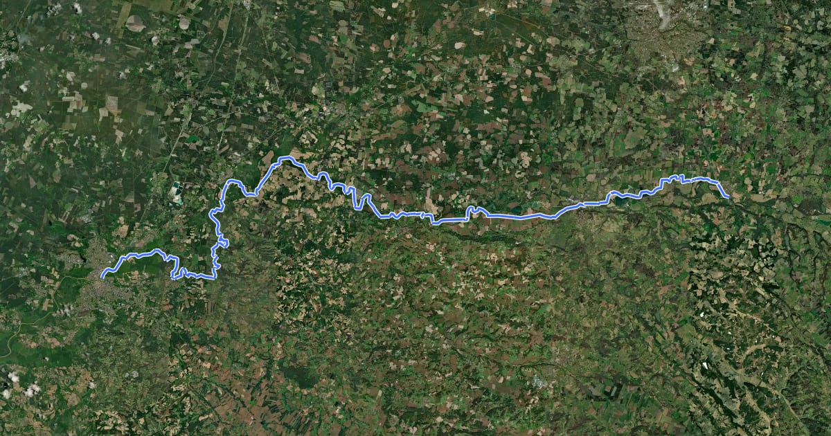 Маршрут Sentier de l'Adour dans les Landes (à VTT) на спутниковом снимке