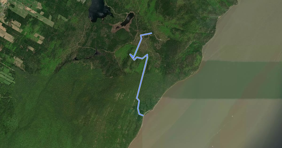Маршрут Sentier de l'Anse de la Montée du Lac на спутниковом снимке