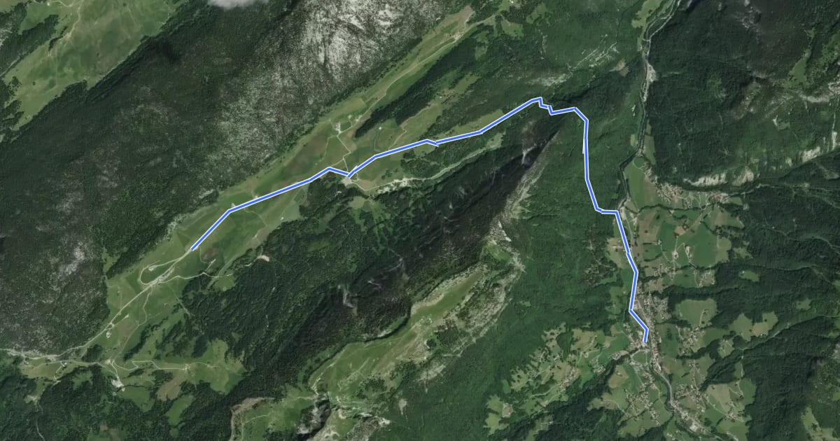 Маршрут Sentier de l'Attaque на спутниковом снимке