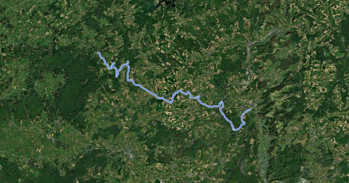 Маршрут Sentier de l'Attert на спутниковом снимке