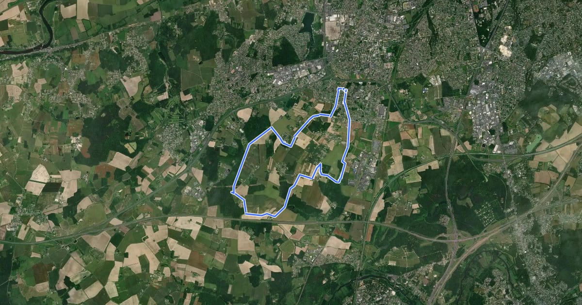 Маршрут Sentier de l'Échappée verte - Joué-les-Tours на спутниковом снимке