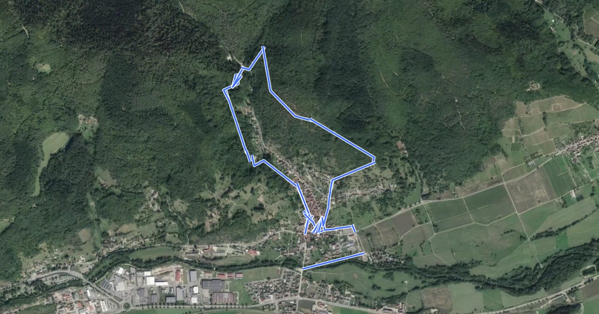 Маршрут Sentier de l'Eau на спутниковом снимке