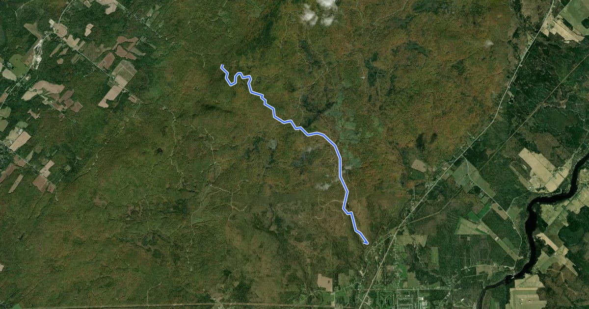 Маршрут Sentier de l'Estrie, Zone East-Angus на спутниковом снимке