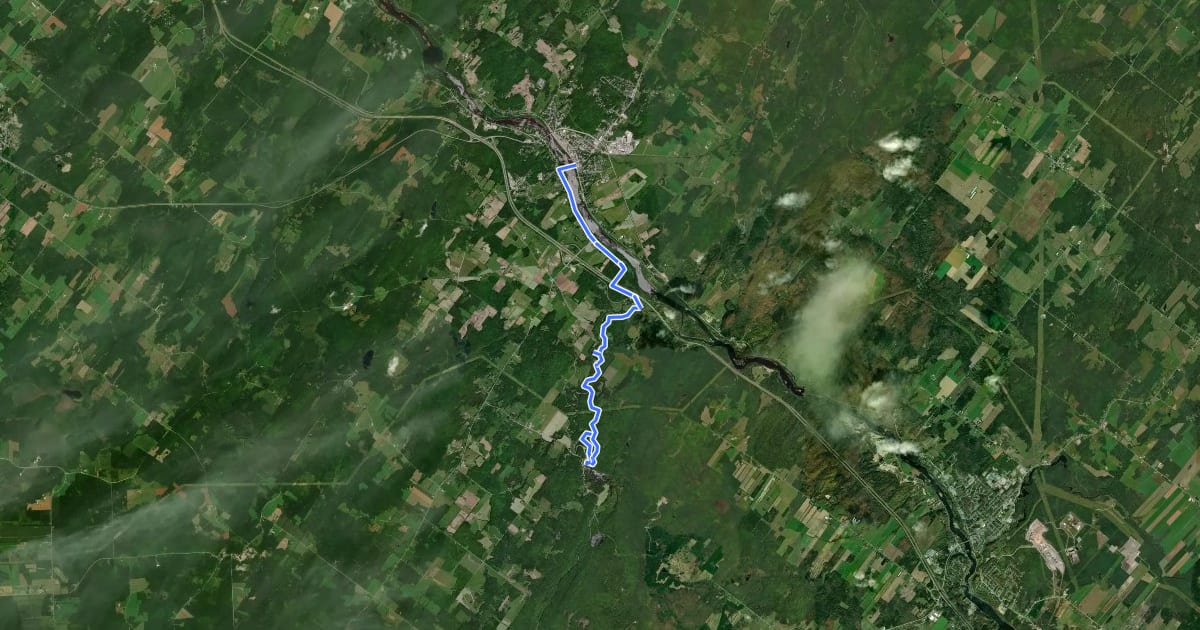 Маршрут Sentier de l'Estrie, Zone Richmond на спутниковом снимке