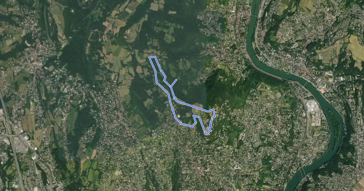 Маршрут Sentier de l'Homme et du Paysage на спутниковом снимке