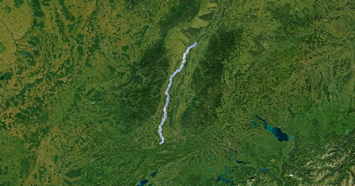Маршрут Sentier de l'Ill на спутниковом снимке