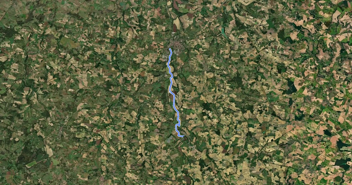 Маршрут Sentier de la Baïse на спутниковом снимке