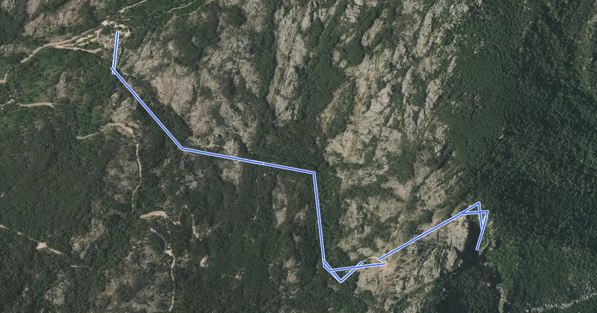 Маршрут Sentier de la cascade de Pisca di Ghjaddu на спутниковом снимке