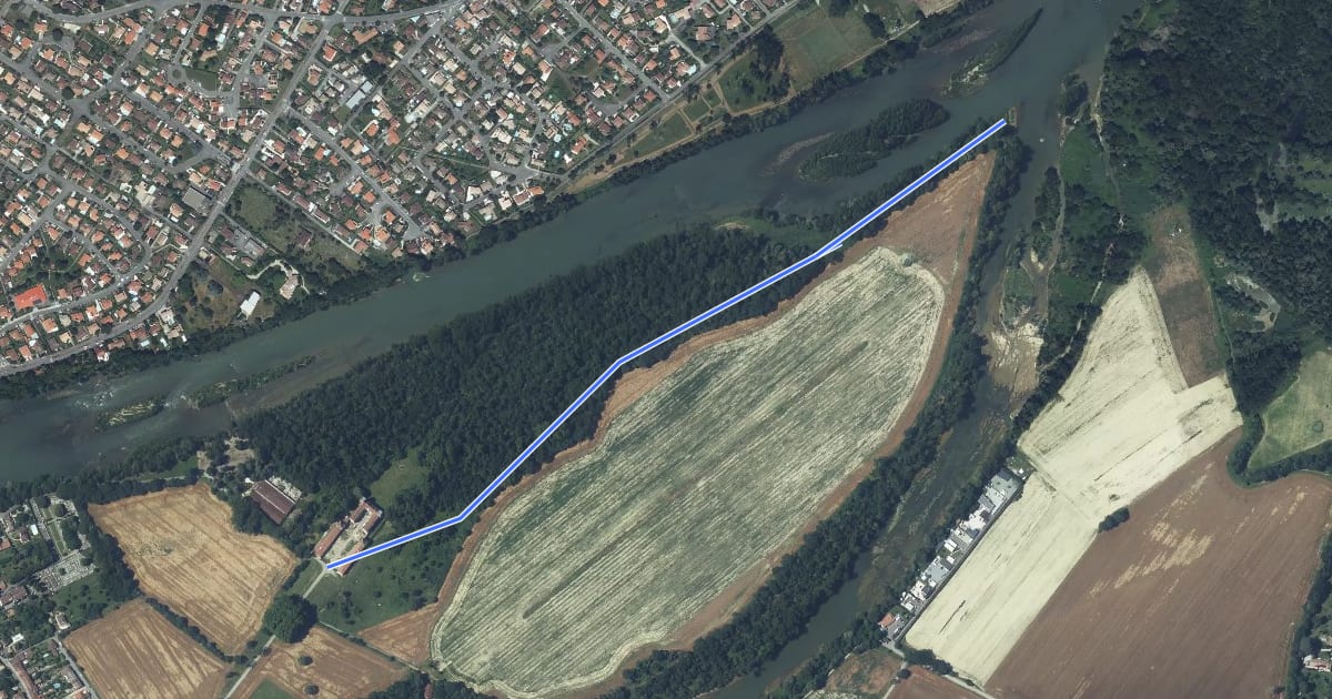 Маршрут Sentier de la Confluence на спутниковом снимке