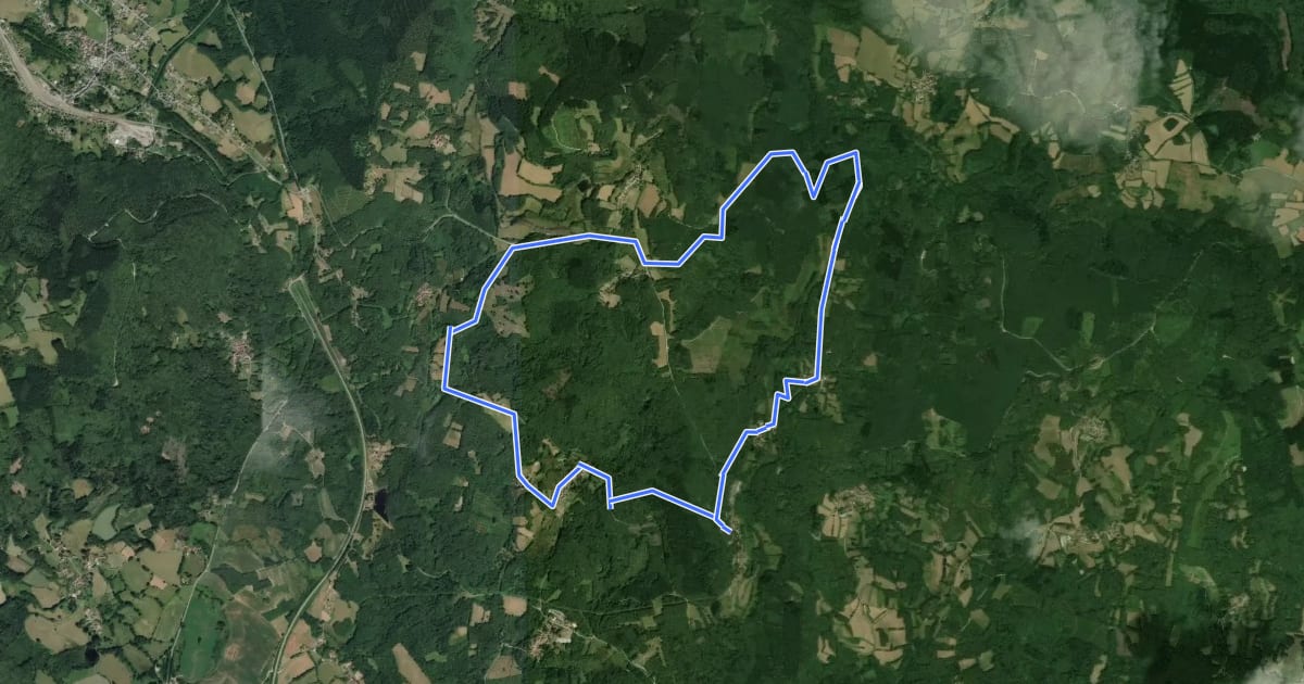 Маршрут Sentier de la Déesse Epona на спутниковом снимке