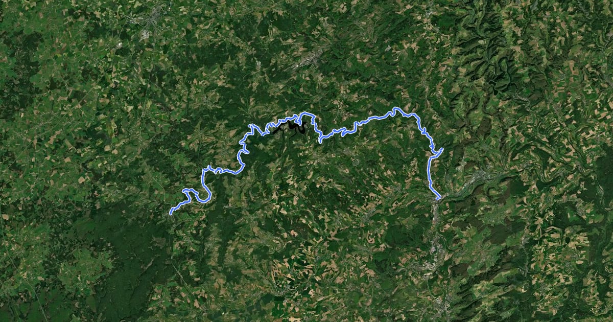 Маршрут Sentier de la Haute-Sure на спутниковом снимке