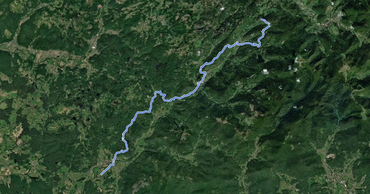 Маршрут Sentier de la Haute Vallée de l'Ognon на спутниковом снимке