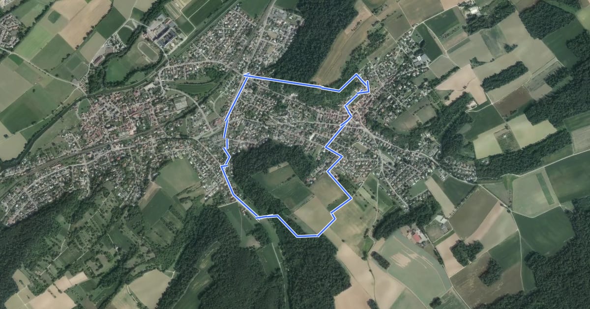 Маршрут Sentier de la mémoire de Flaxlanden et Zillisheim на спутниковом снимке