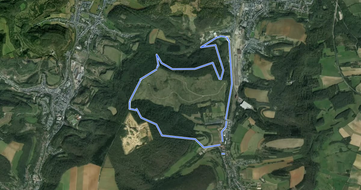 Маршрут Sentier de la Minette - Volmerange - Dudelange на спутниковом снимке