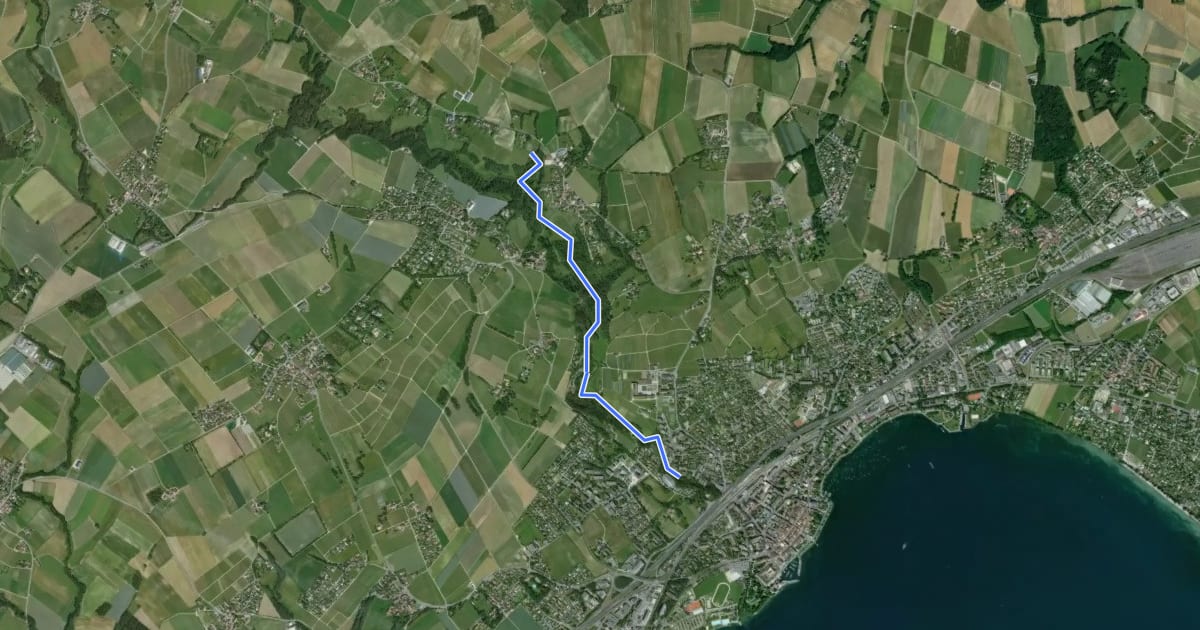 Маршрут Sentier de la Morges на спутниковом снимке