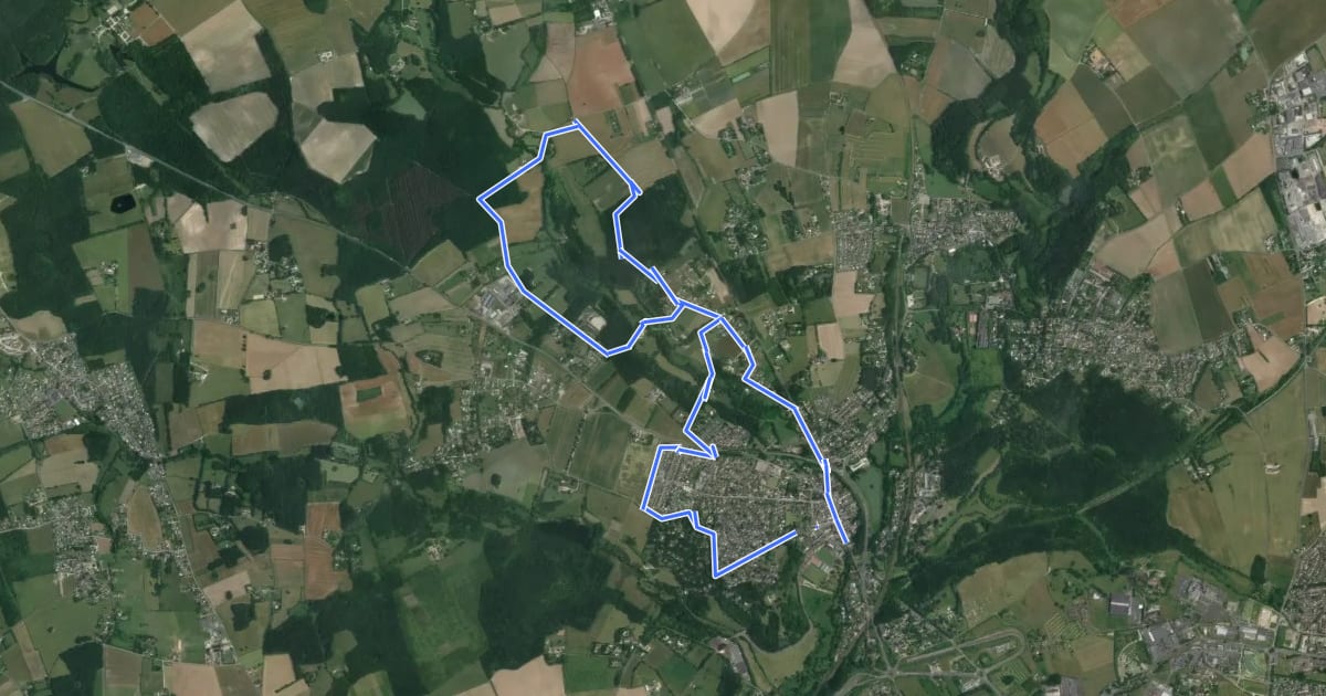 Маршрут Sentier de la Petite Choisille - La Membrolle-sur-Choisille на спутниковом снимке