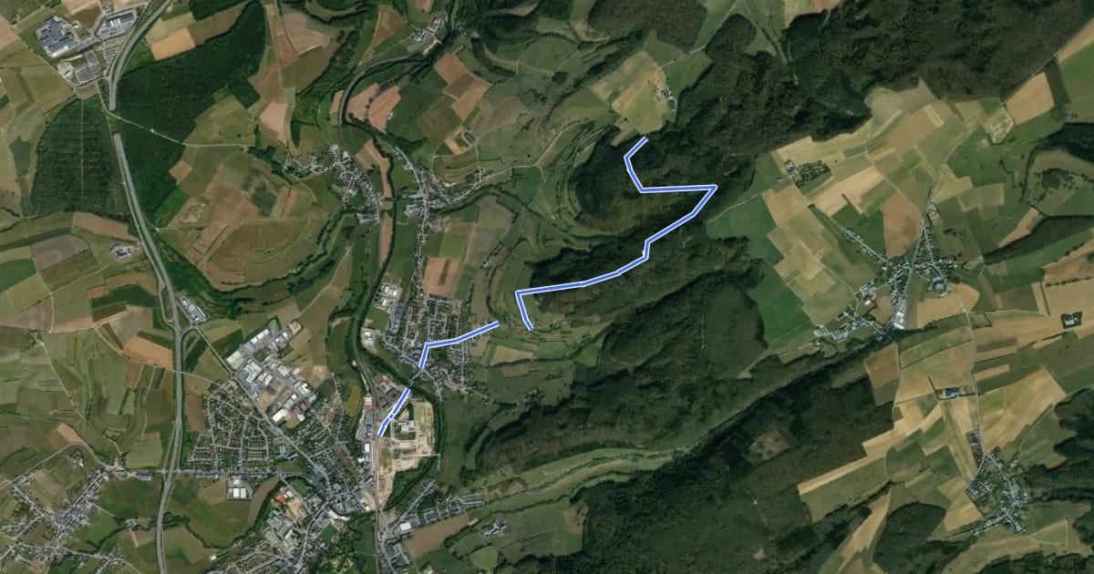 Маршрут Sentier de la Petite Suisse на спутниковом снимке