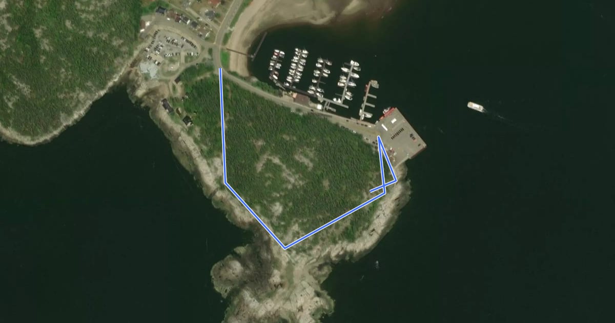 Маршрут Sentier de la Pointe de l'Islet на спутниковом снимке