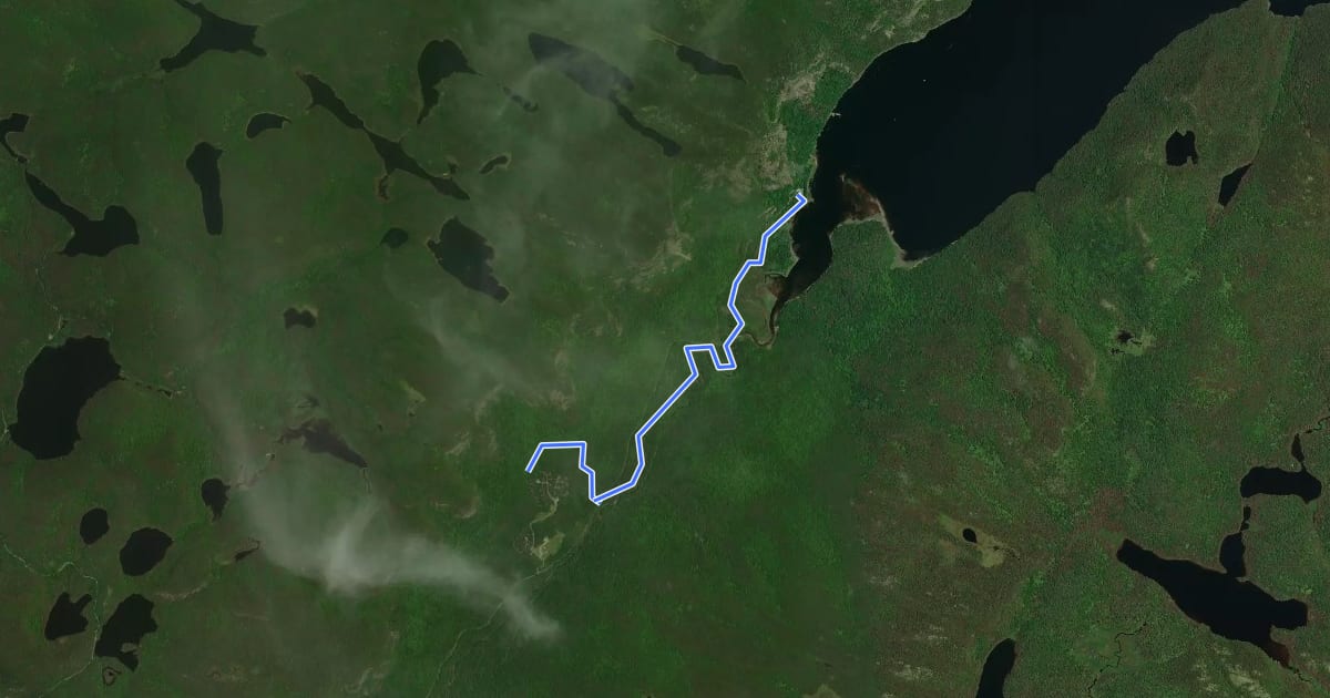 Маршрут Sentier de la Rivière на спутниковом снимке