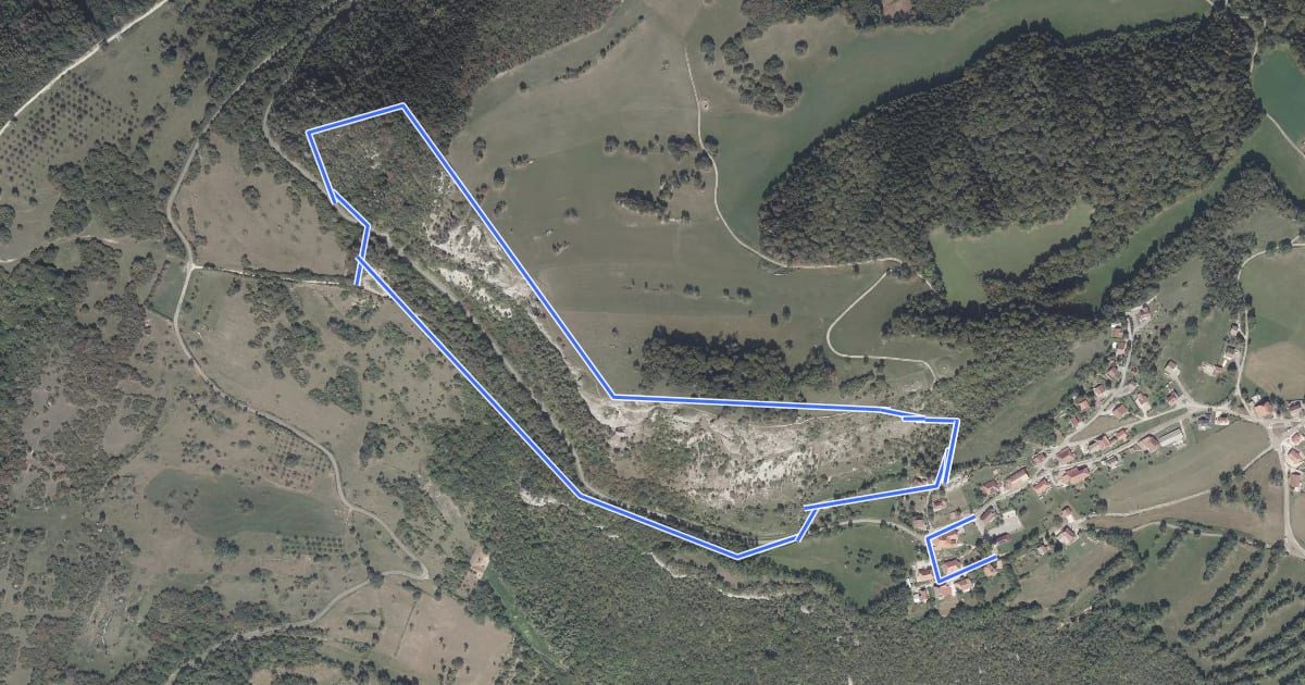 Маршрут Sentier de la Roche на спутниковом снимке