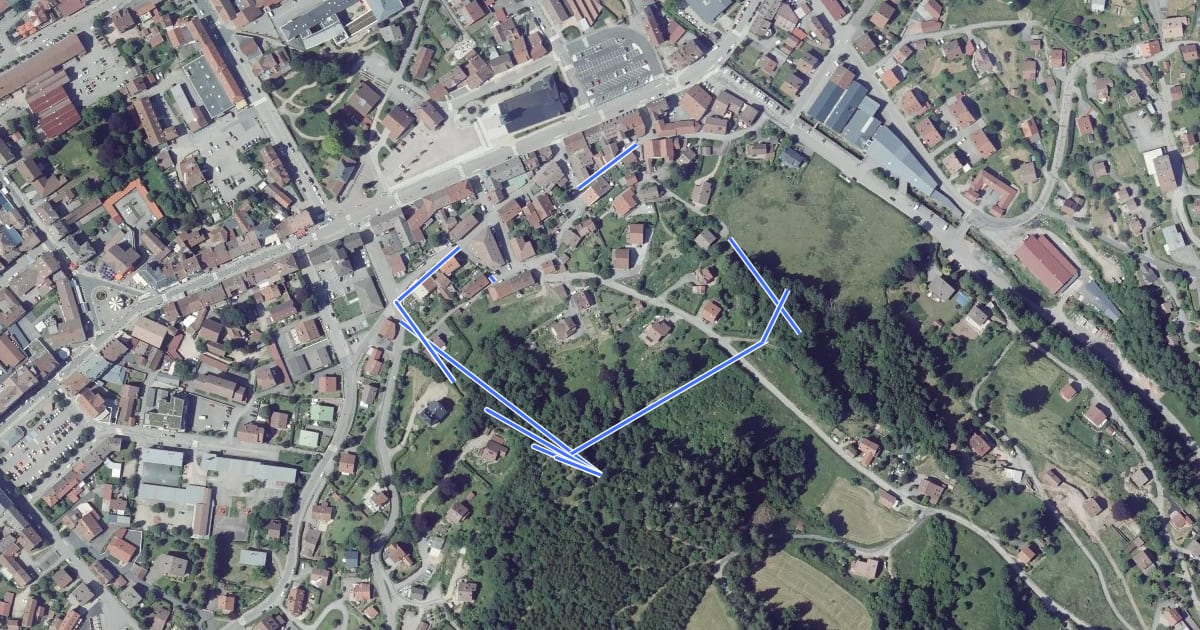 Маршрут Sentier de la Roche du Rain на спутниковом снимке