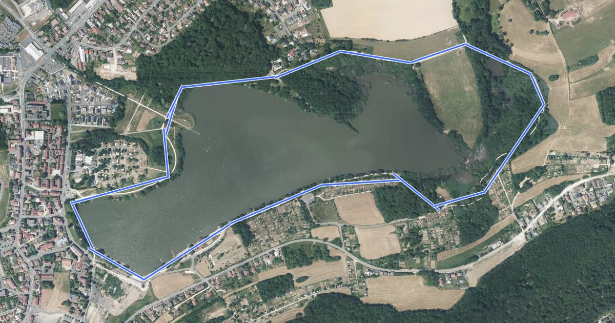 Маршрут Sentier de la Roselière на спутниковом снимке