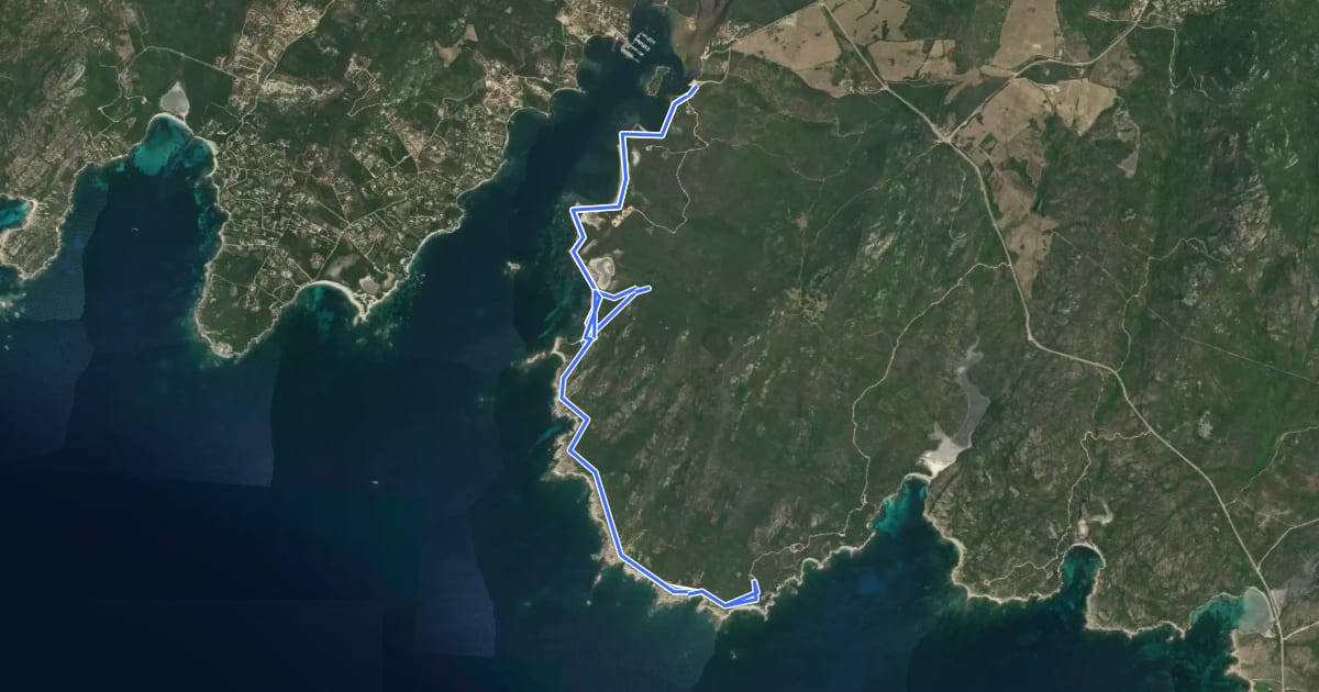 Маршрут Sentier de la Testa на спутниковом снимке