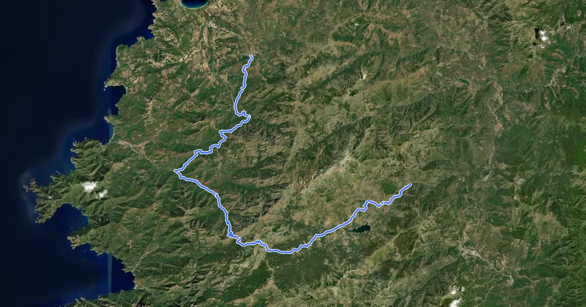 Маршрут Sentier de la Transhumance на спутниковом снимке