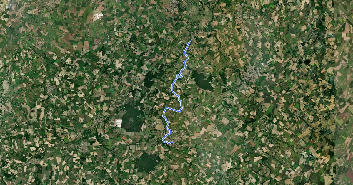 Маршрут Sentier de la Vallée de la Logne на спутниковом снимке