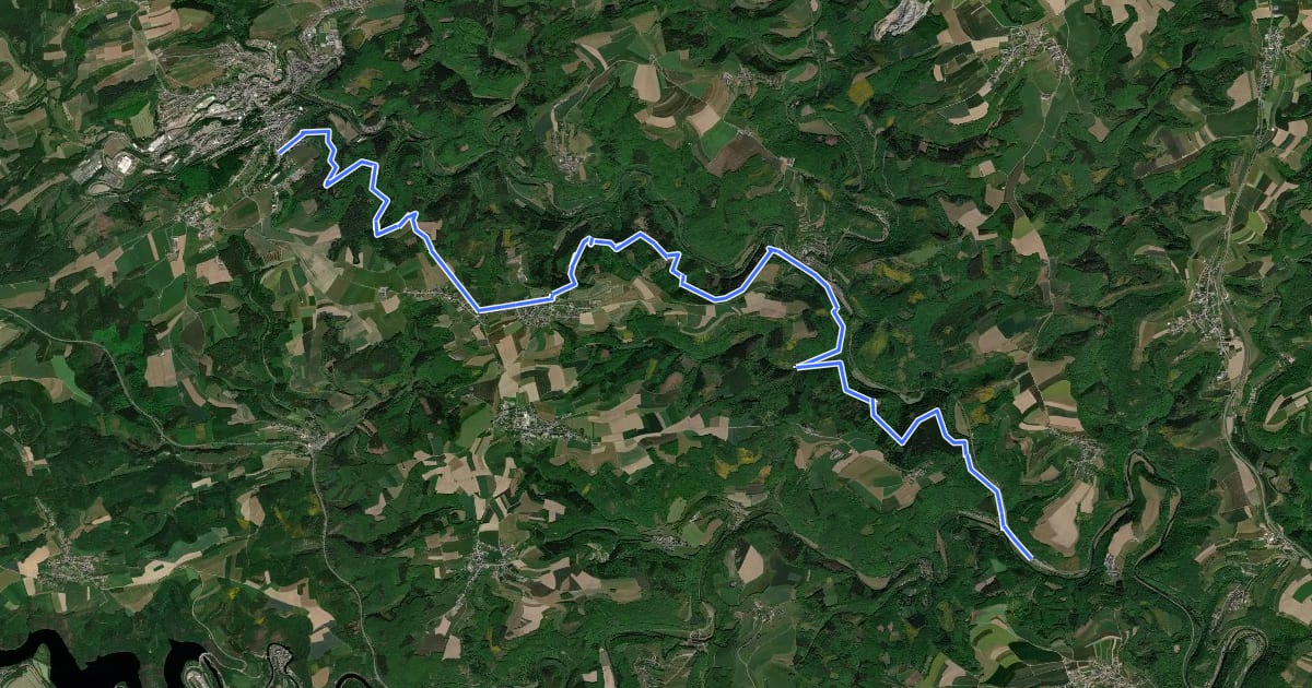 Маршрут Sentier de la Wiltz на спутниковом снимке
