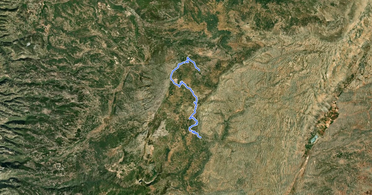 Маршрут Sentier de Montagne du Liban на спутниковом снимке