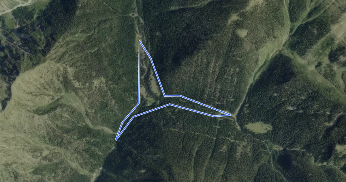 Маршрут Sentier de Péguère на спутниковом снимке