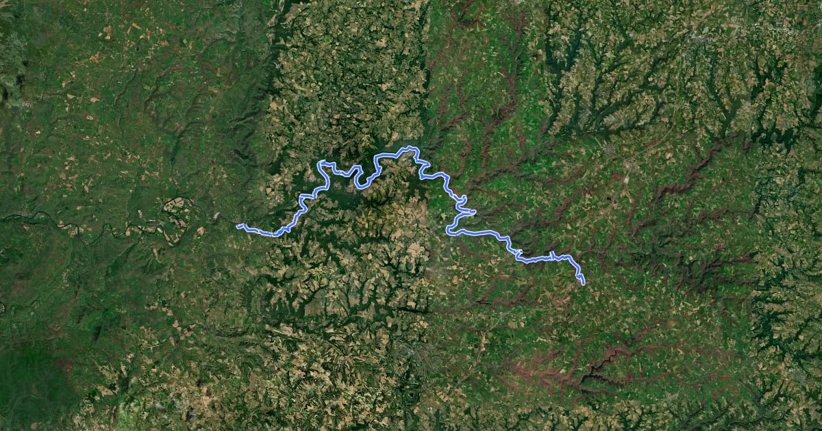 Маршрут Sentier de Pays des Gorges du Viaur на спутниковом снимке
