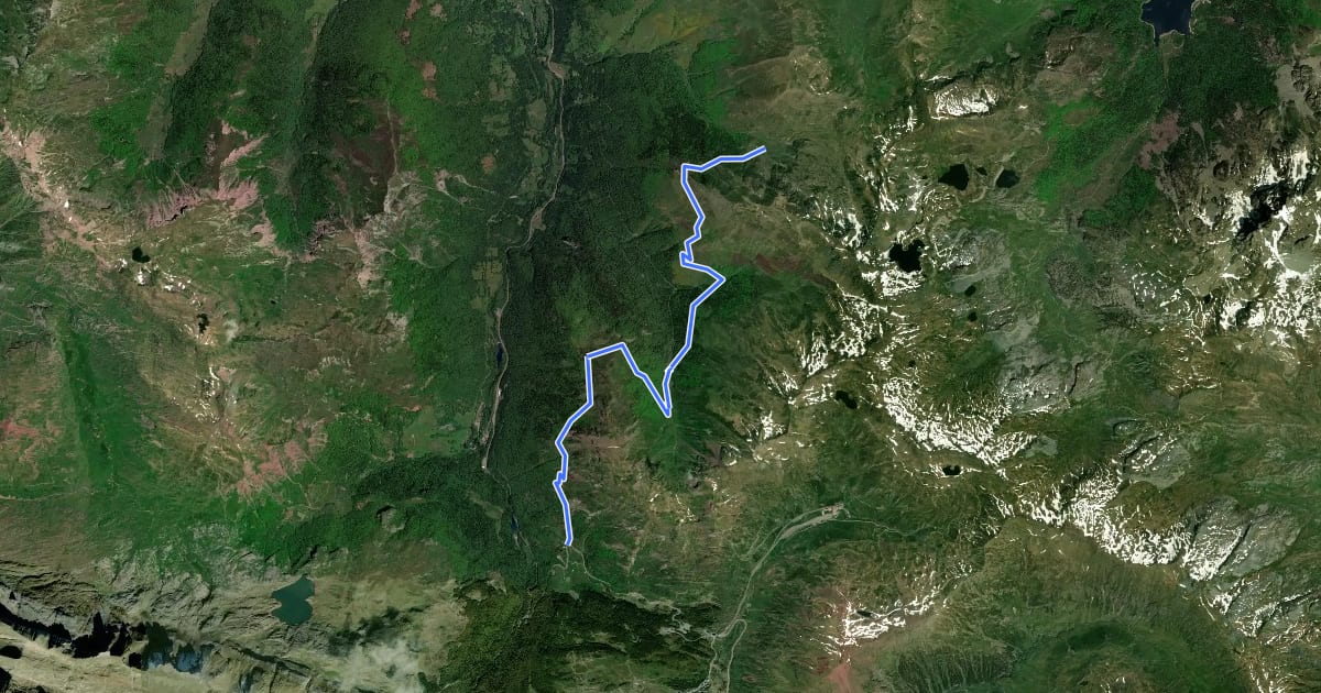 Маршрут Sentier de Peyranère au Refuge de Larry PNP на спутниковом снимке