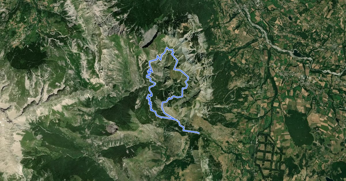 Маршрут Sentier de ronde de Chaudun на спутниковом снимке