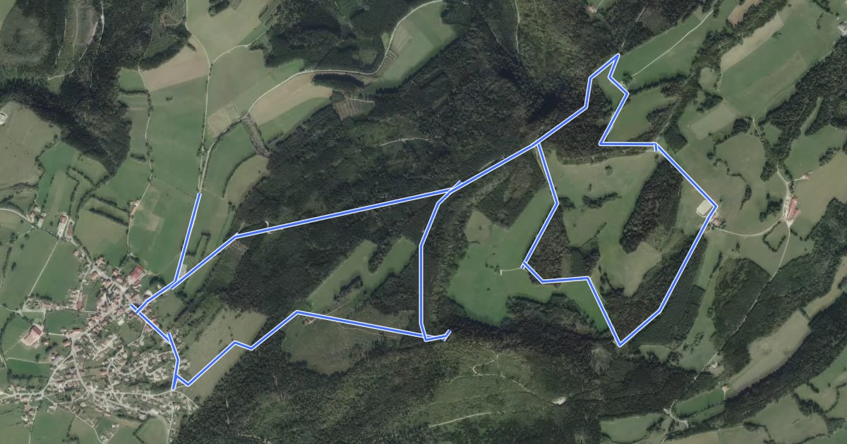 Маршрут Sentier de Sainte-Radegonde на спутниковом снимке