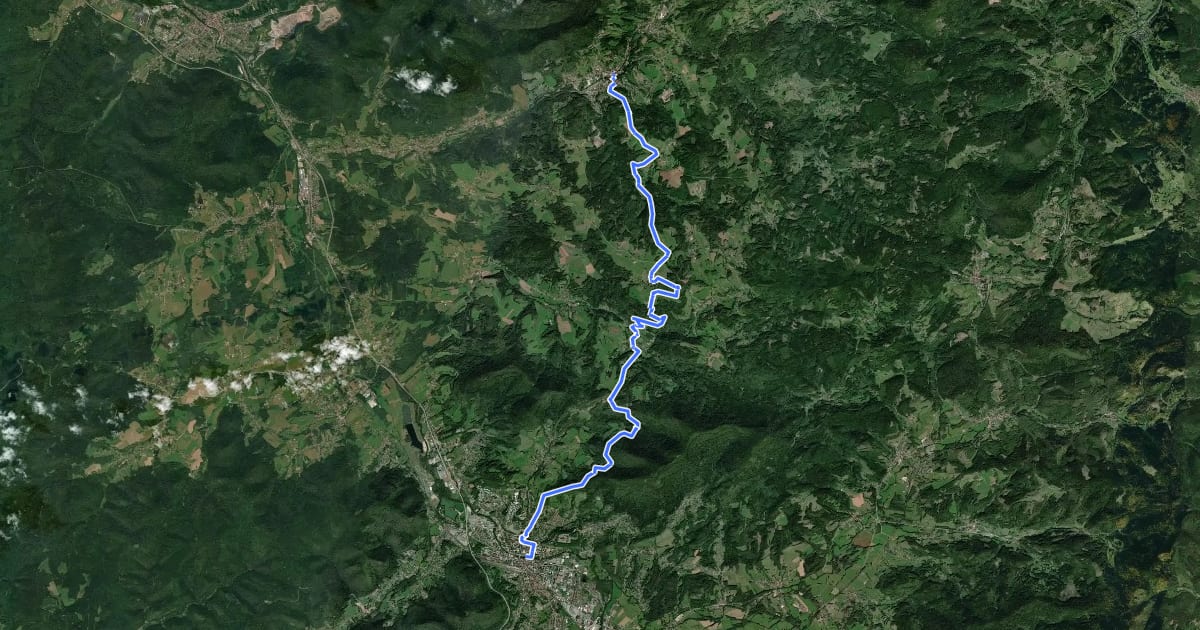 Маршрут Sentier de Senones à Saint-Dié на спутниковом снимке