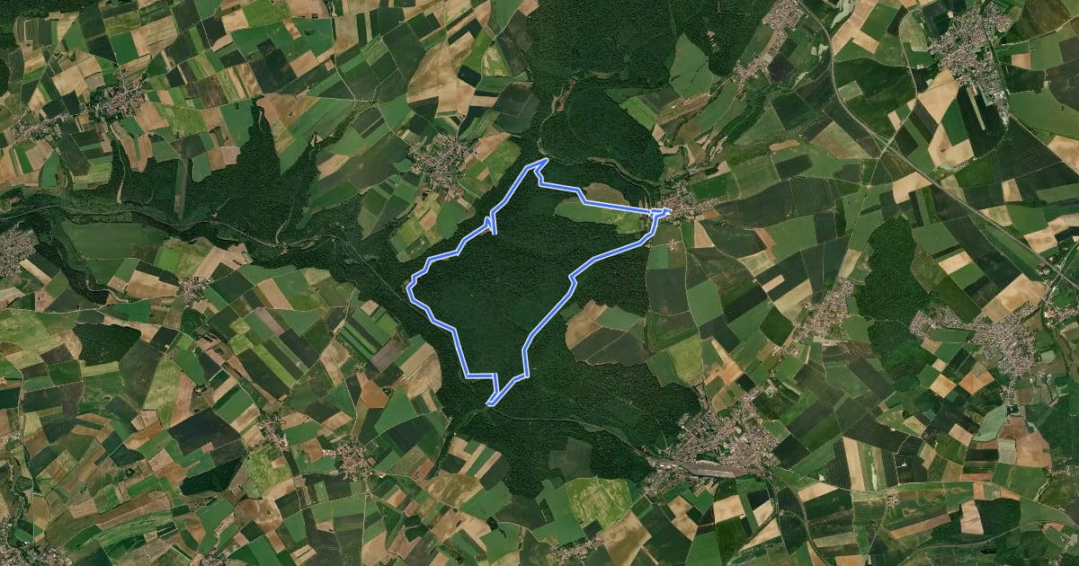 Маршрут Sentier de Serrouville на спутниковом снимке