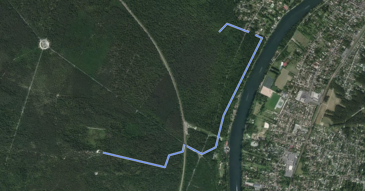 Маршрут Sentier Denecourt-Colinet 13-15 на спутниковом снимке