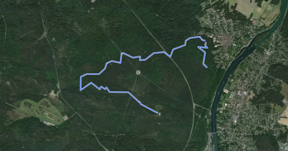 Маршрут Sentier Denecourt-Colinet 15 на спутниковом снимке