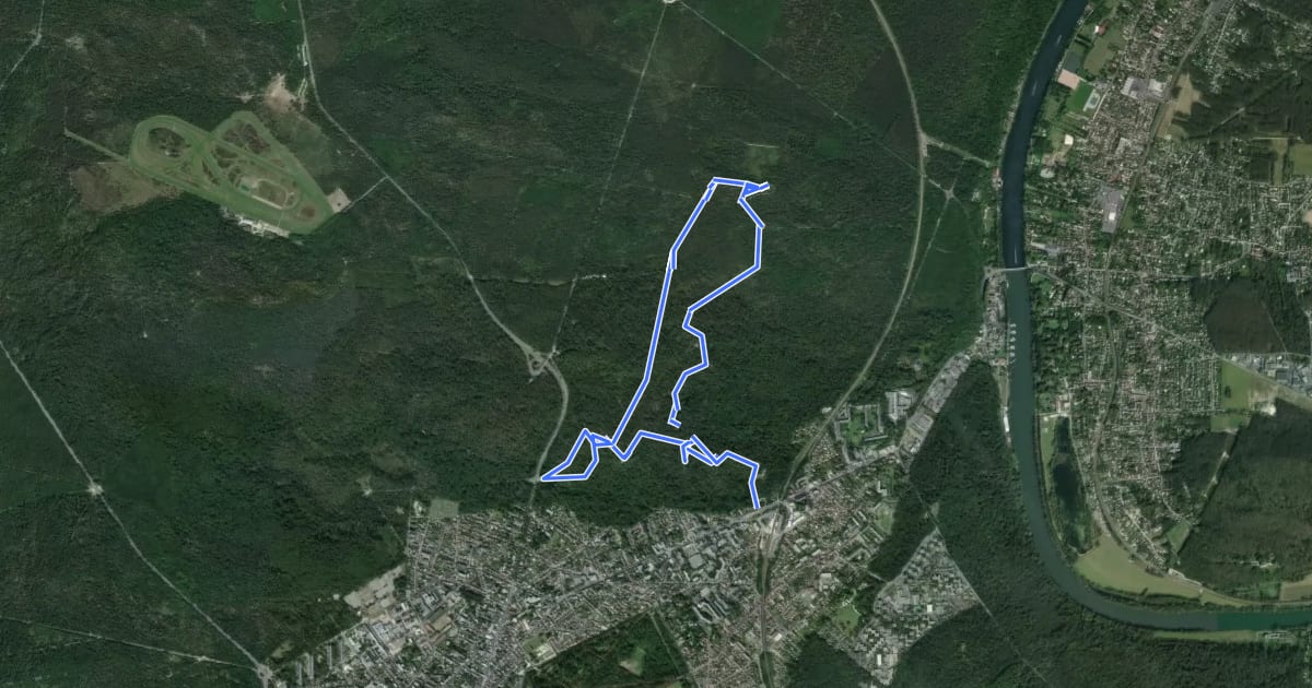 Маршрут Sentier Denecourt-Colinet 2 на спутниковом снимке