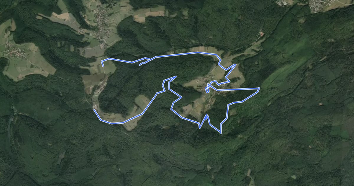 Маршрут Sentier des 12 Sources на спутниковом снимке