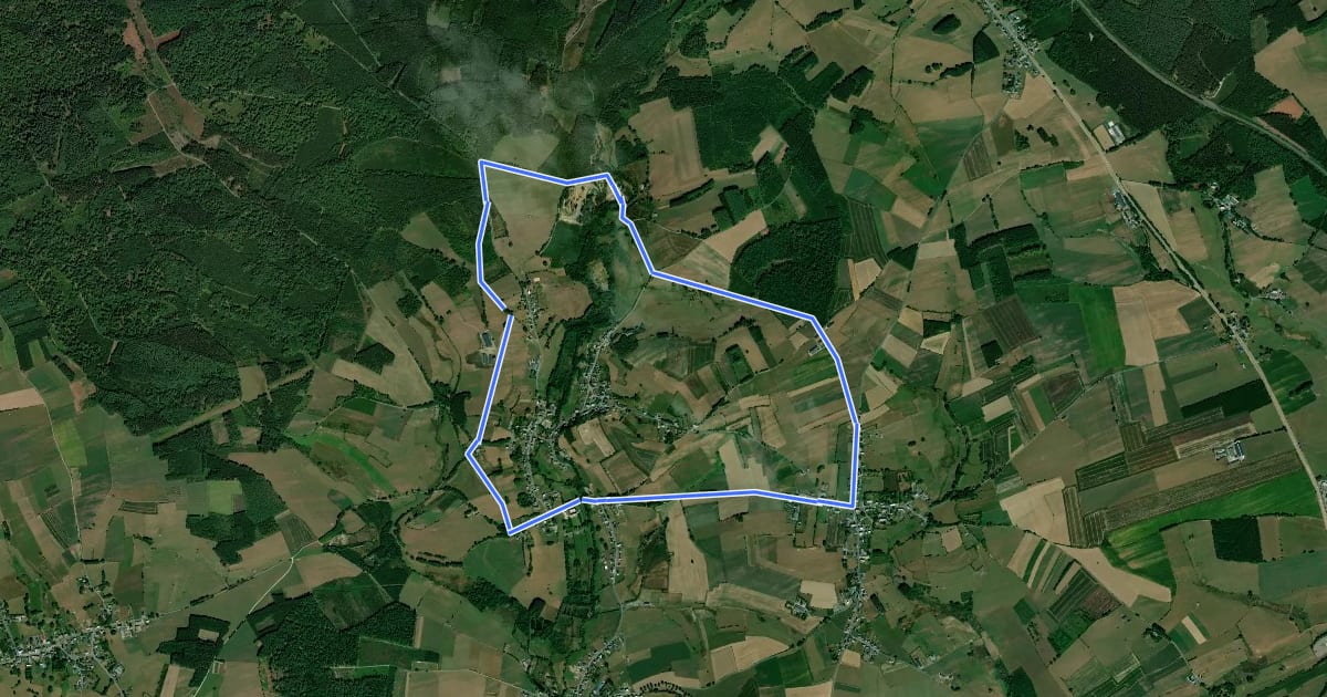 Маршрут Sentier des Artisans de l'Ardenne на спутниковом снимке
