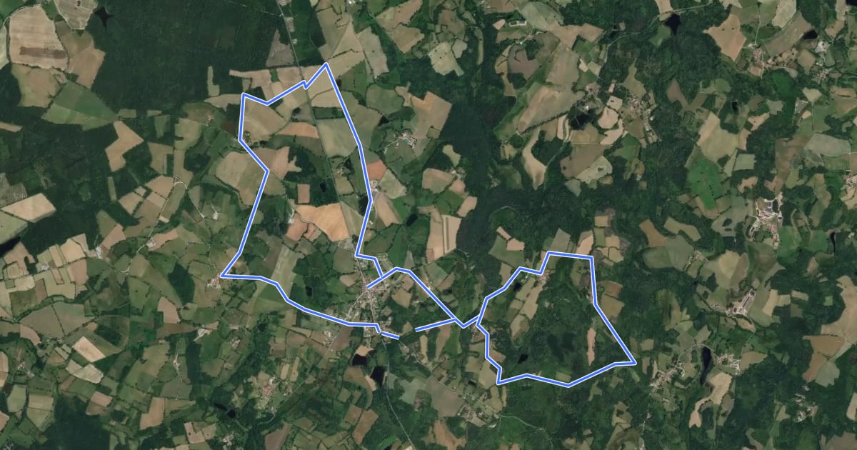 Маршрут Sentier des Bruyères на спутниковом снимке