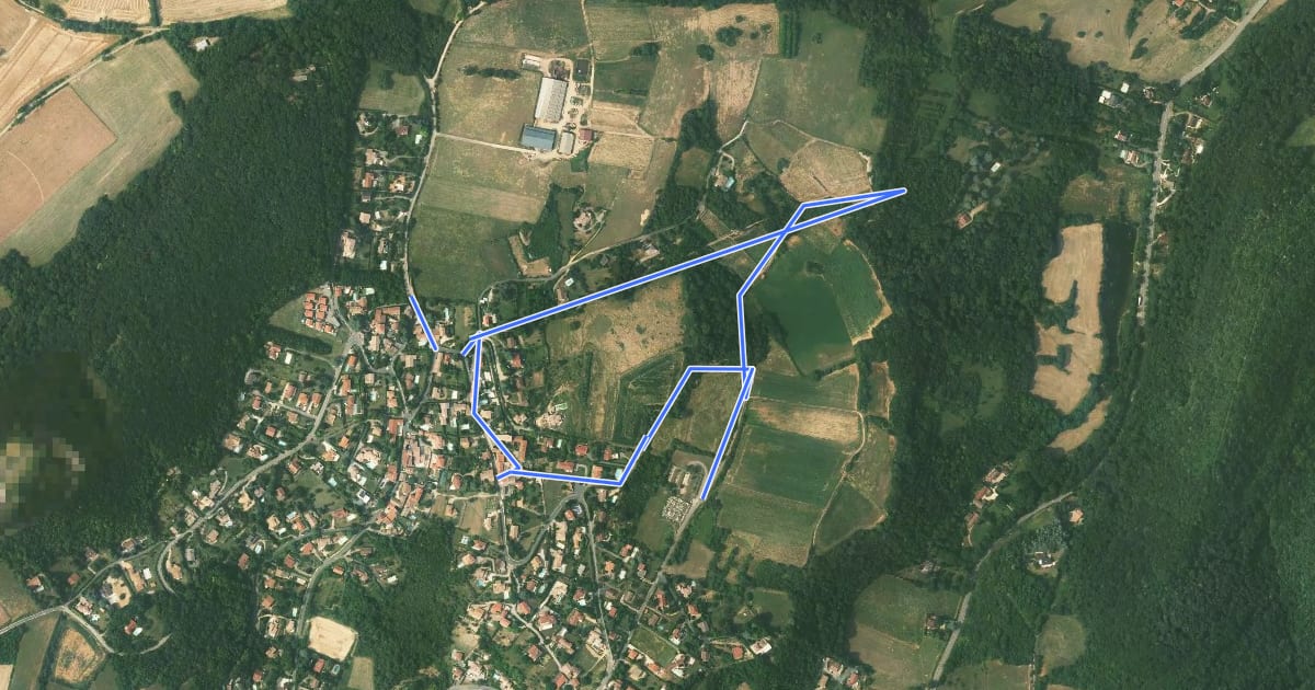 Маршрут Sentier des Cabornes на спутниковом снимке