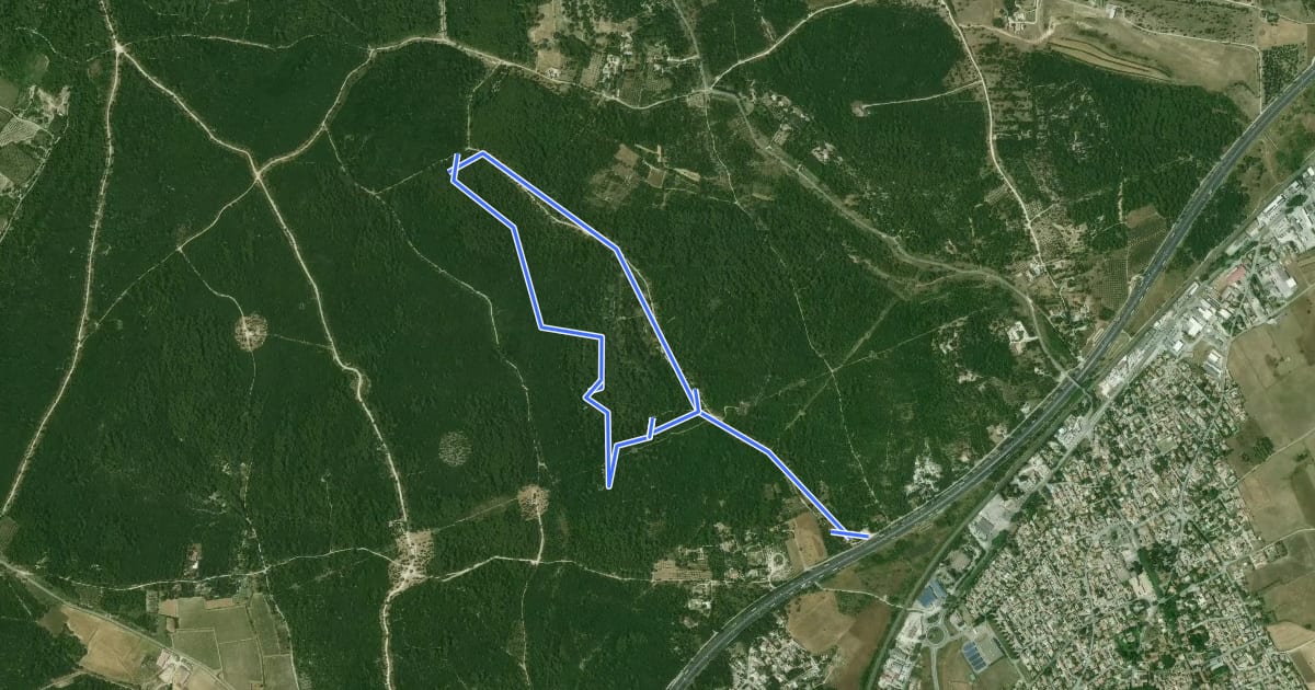 Маршрут Sentier des Capitelles на спутниковом снимке