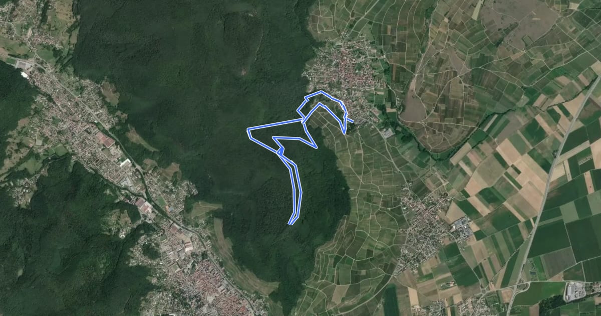 Маршрут Sentier des carrières de Berghotz на спутниковом снимке