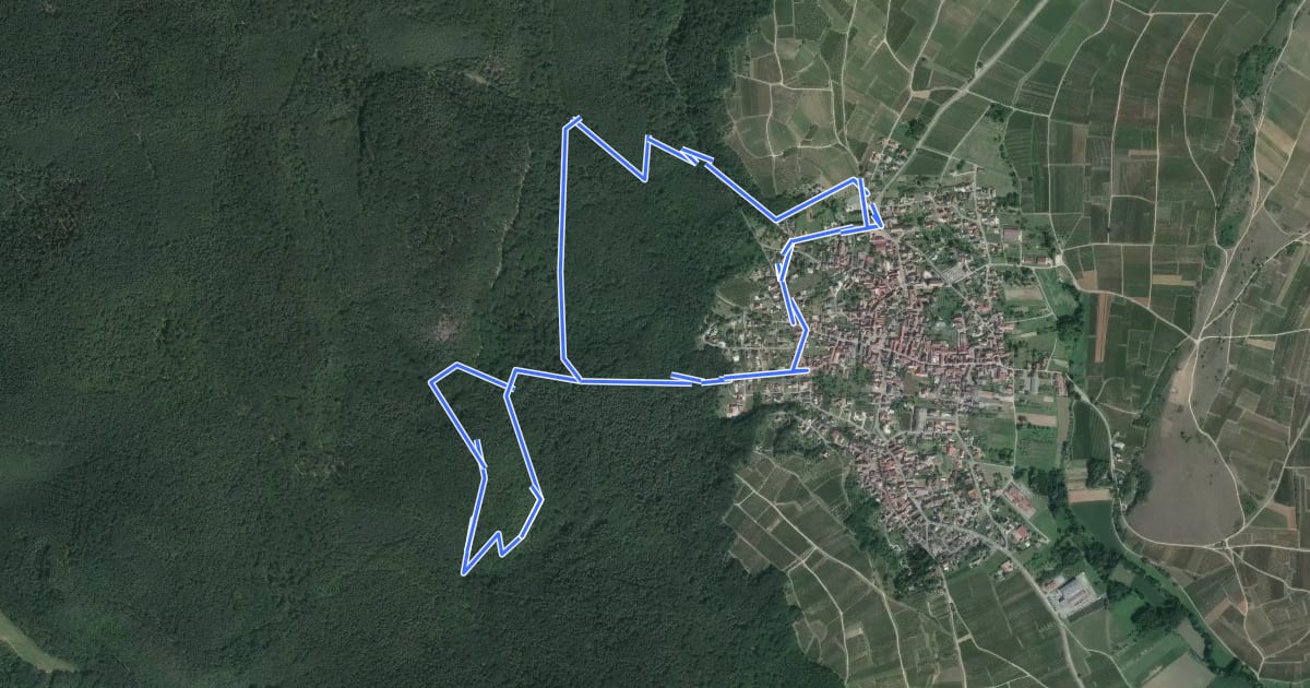 Маршрут Sentier des carrières de Orschwihr на спутниковом снимке